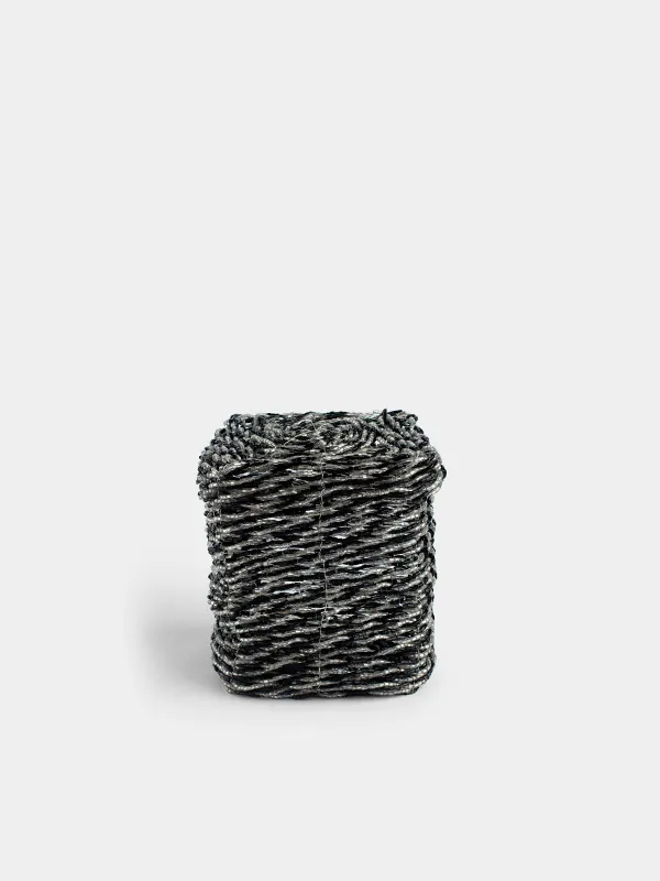 Шкатулка, 10х10 см, бисер, черно-серебристая, Shiny beads, image-1