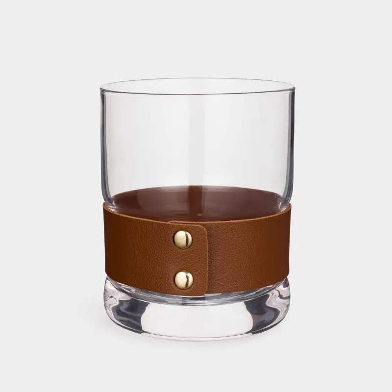 Стакан для виски, 10 см, 390 мл, 2 шт, стекло/искусственная кожа, Clear devo, image-2