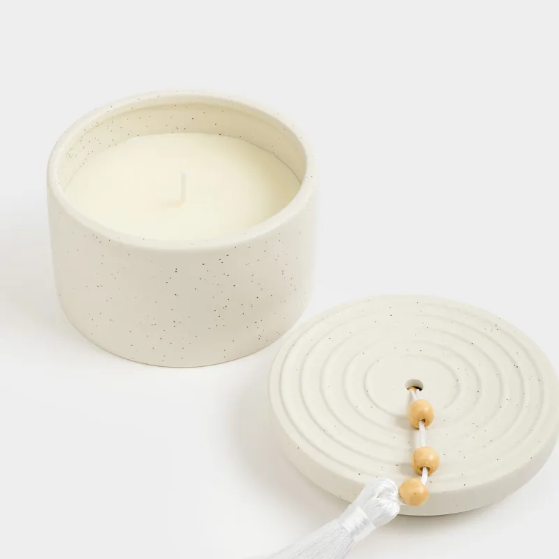 Свеча ароматическая, 7 см, в подсвечнике, с кисточкой, керамика, Coconut Milk, Delicia, image-3