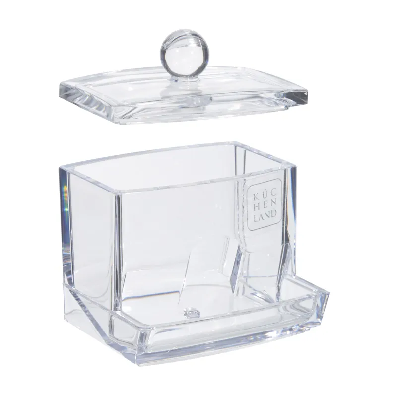 Контейнер для ватных палочек, 9х10 см, с крышкой, пластик, Basic, image-2