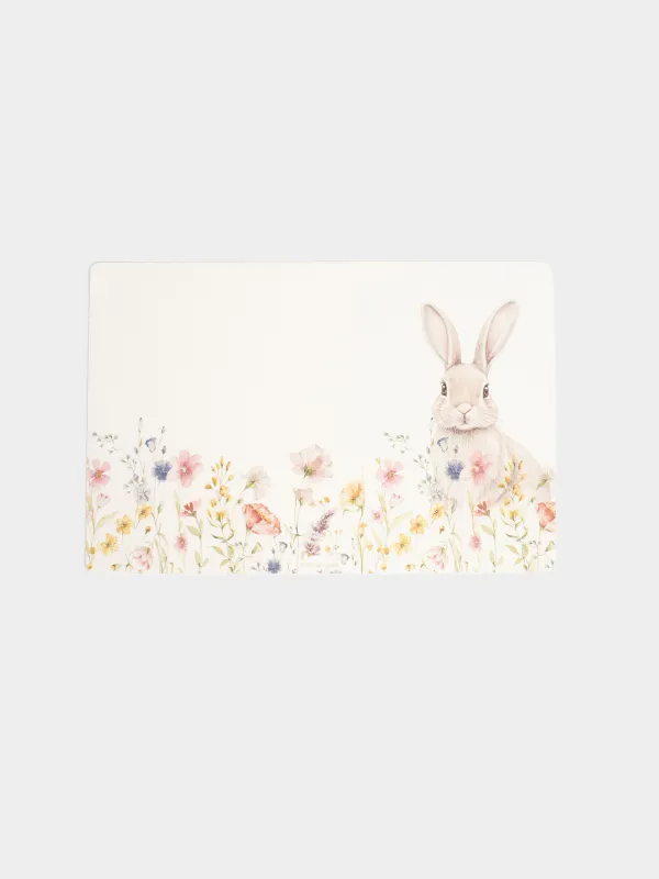 Салфетка под приборы, 30x45 см, Кролик в цветах, Rock print, image-0