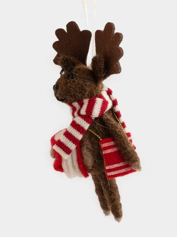 Игрушка елочная, 10x15 см, полиэстер, коричневая, Олень, Figure Christmas Fuzz, image-1