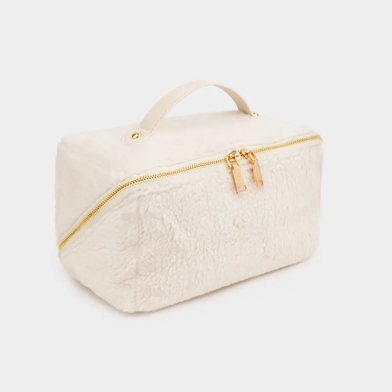 Косметичка, 28х12 см, с ручкой, полиэстер, молочная, Curled, image-2