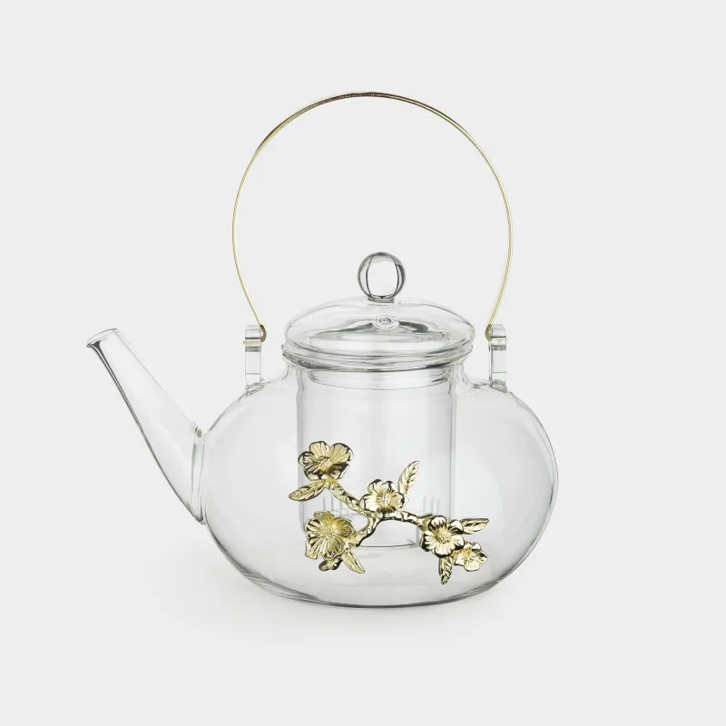 Чайник заварочный, 900 мл, Золотистые цветы, Lux elements