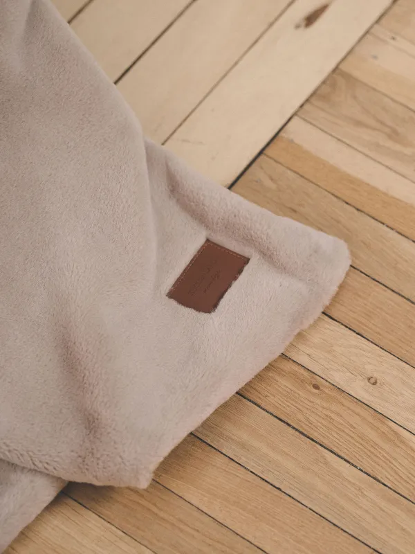 Плед, 130х170 см, двусторонний, искусственный мех/фланель, песочный, Flannel, image-4