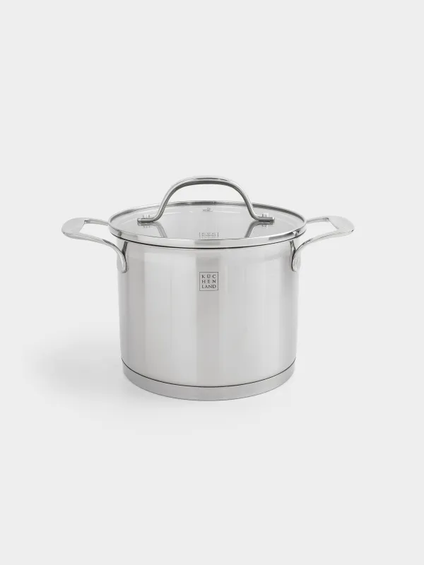 Набор посуды, 5 пр, сталь/стекло Б, Medium, Silver Stone, image-1