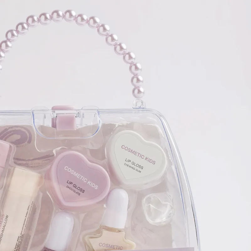 Набор косметики, детский, 15x6 см, 7 пр, пластик, Сумочка с лавандовой ручкой, Cosmetic kids, image-2
