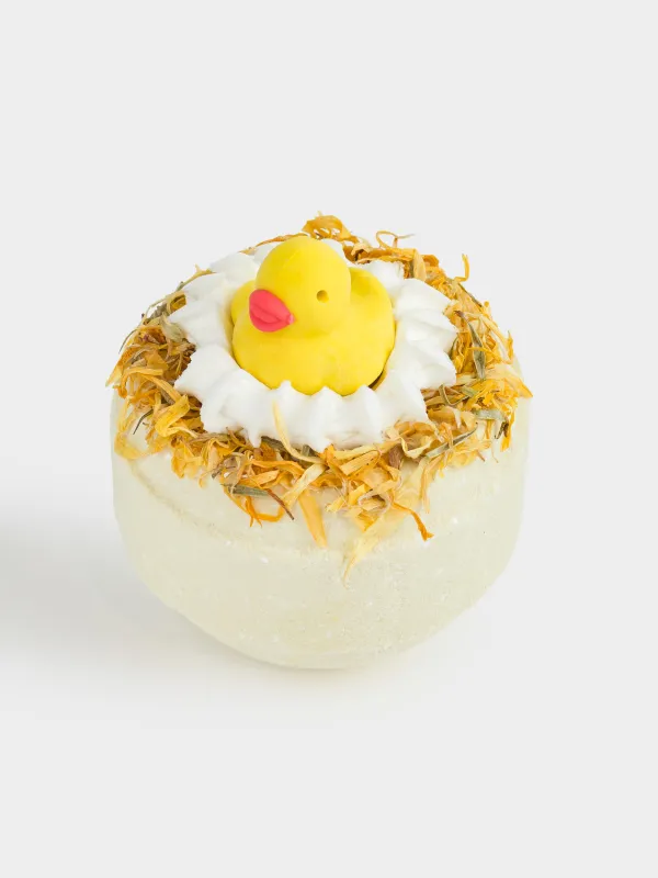 Бомбочка для ванны, с игрушкой, Мед с молоком, Duck yellow, image-1
