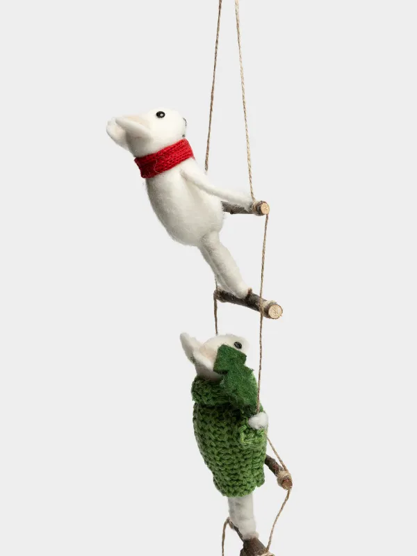Игрушка елочная, 25 см, Мышки на лестнице, Figure cute, image-1