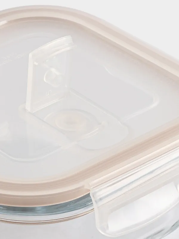 Контейнер, 520 мл, с клипсами, с клапаном, стекло Т/пластик, квадратный, Soft kitchen, image-5