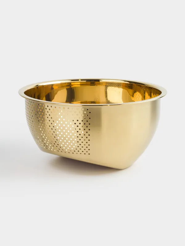 Миска-дуршлаг, 23 см, сталь, золотистая, Classic gold, image-0