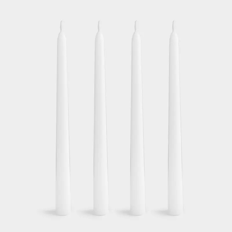 Свеча, 26 см, 4 шт, тонкая, Luxury white