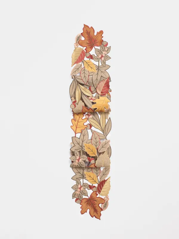 Дорожка настольная, 20х160 см, полиэстер, песочная, Осенние листья, Autumn leaf, image-0