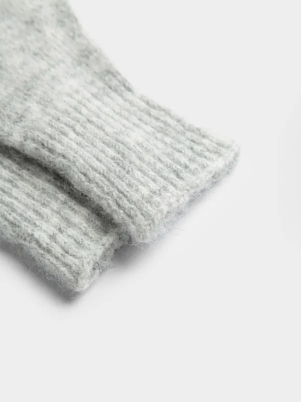 Перчатки с добавлением шерсти и люрекса Knitting fuzz, image-2