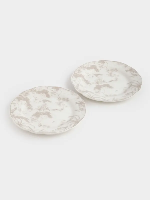 Тарелка закусочная, 19 см, 2 шт, фарфор P, бело-бежевая, Джунгли, Tropical, image-1