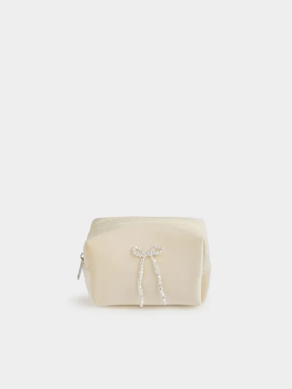 Косметичка, 15x10 см, Жемчужный бантик, Beauty bow, image-0