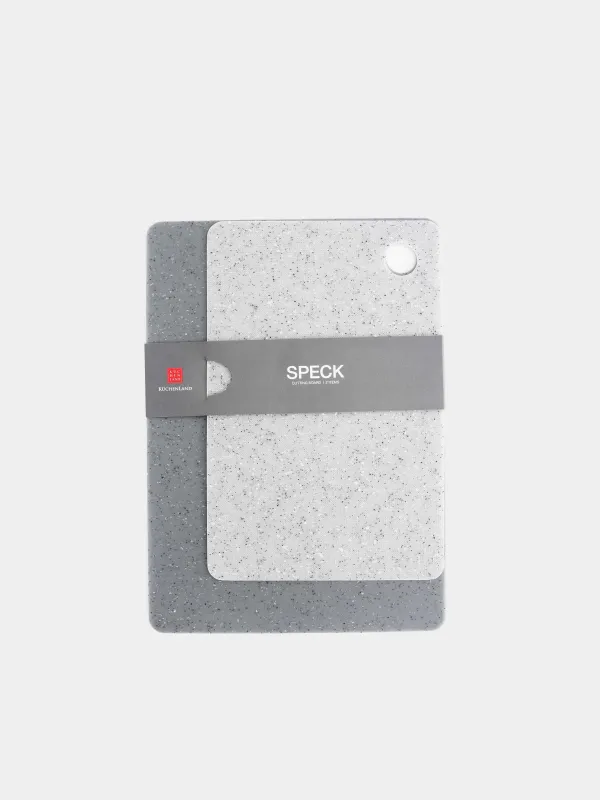 Доска разделочная, 19/24 см, 2 шт, пластик, прямоугольная, серая, в крапинку, Speck, image-4