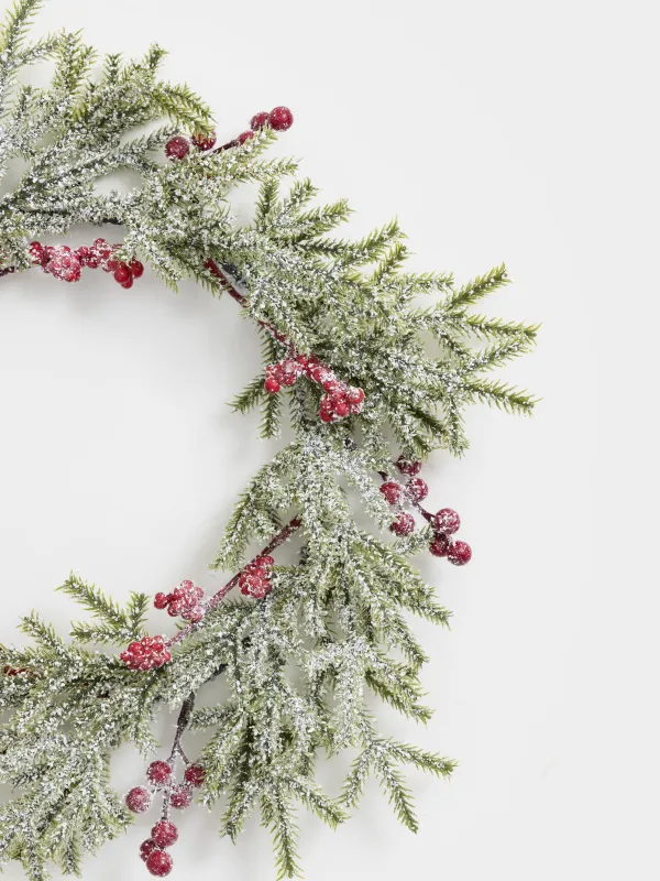 Венок декоративный, 13/30 см, полиэтилен/пенопласт, Red berry, image-2