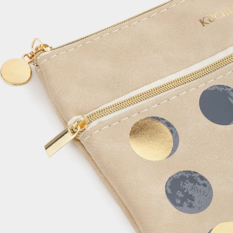 Пенал, 21х14 см, 2 отд, полиуретан, пудровый, Луна, Eclipse, image-3