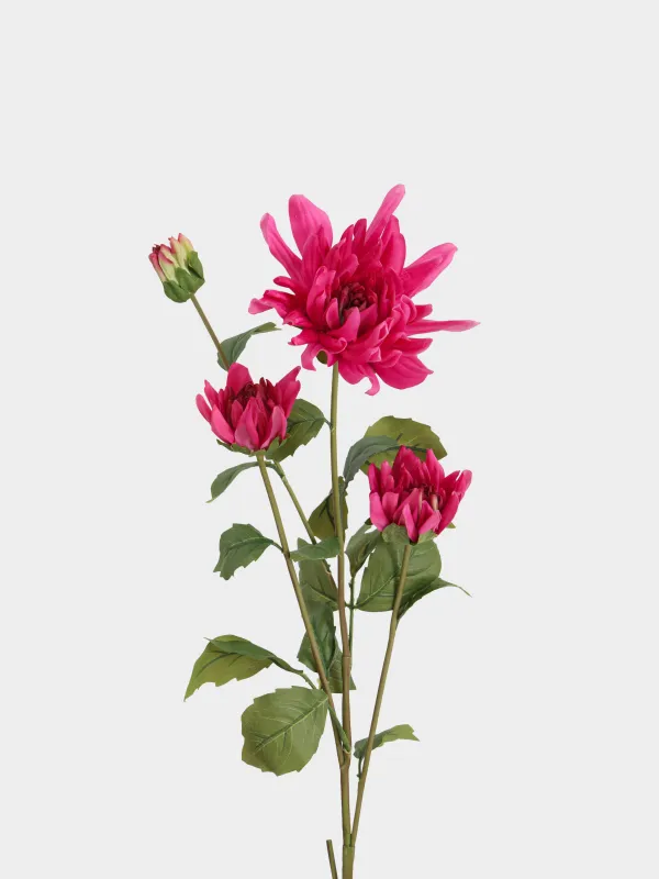 Ветка декоративная, 85 см, полиэстер, Розовый георгин, Flower garden, image-1