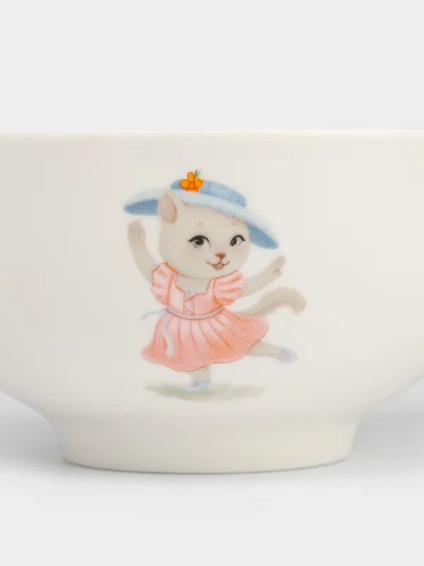 Тарелка суповая, 12х6 см, Кошка в шляпе, Ideas life, image-2