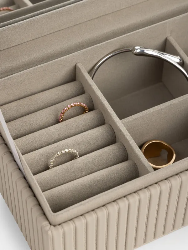 Шкатулка для украшений, 22х12 см, искусственная кожа/МДФ, бежевая, Premiere one, image-3