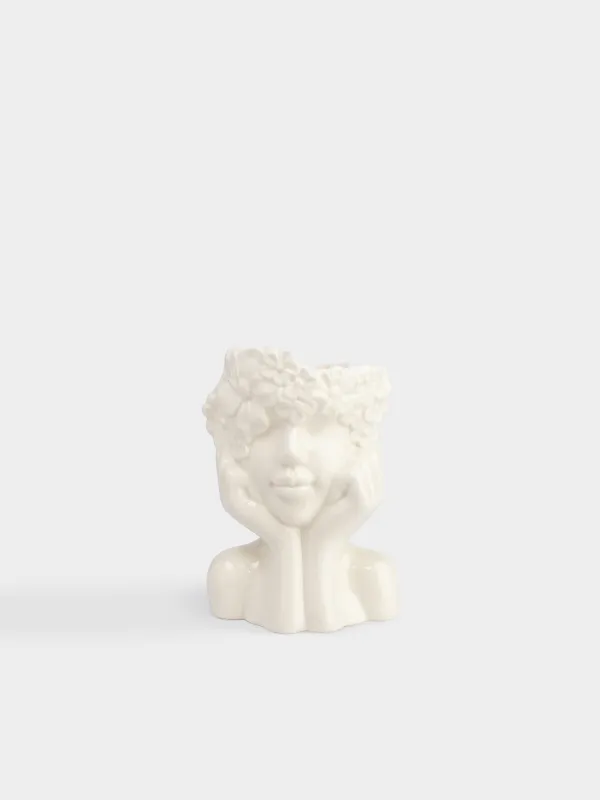 Ваза для цветов, 17 см, декоративная, Лицо в цветах, Face flowers, image-0