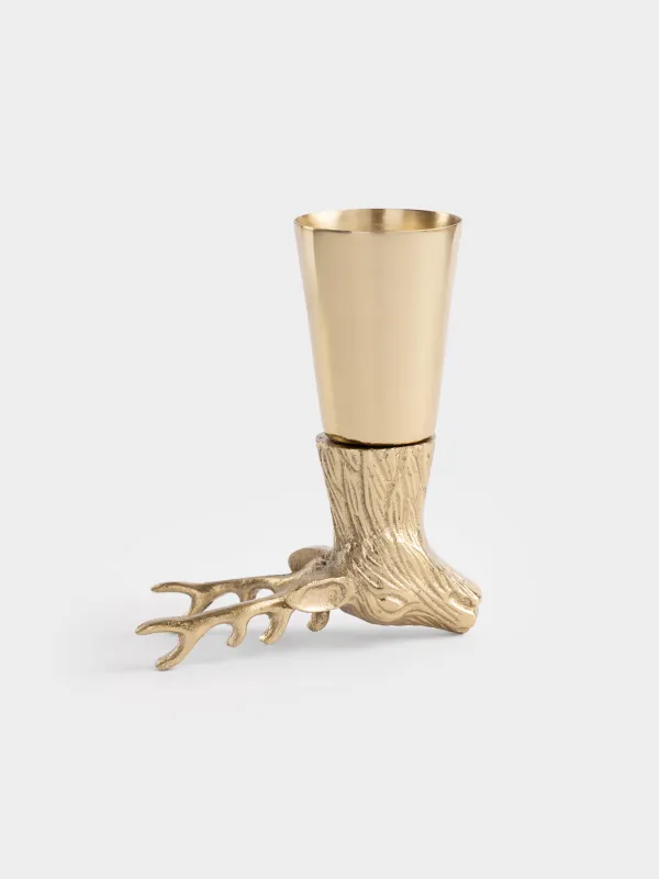 Стопка для водки, 150 мл, металл, золотистая, Олень, Arctic deer, image-0