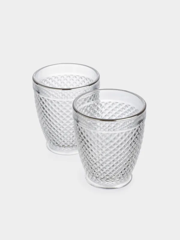 Стакан для виски, 300 мл, 2 шт, с серебристым кантом, Verona silver, image-1