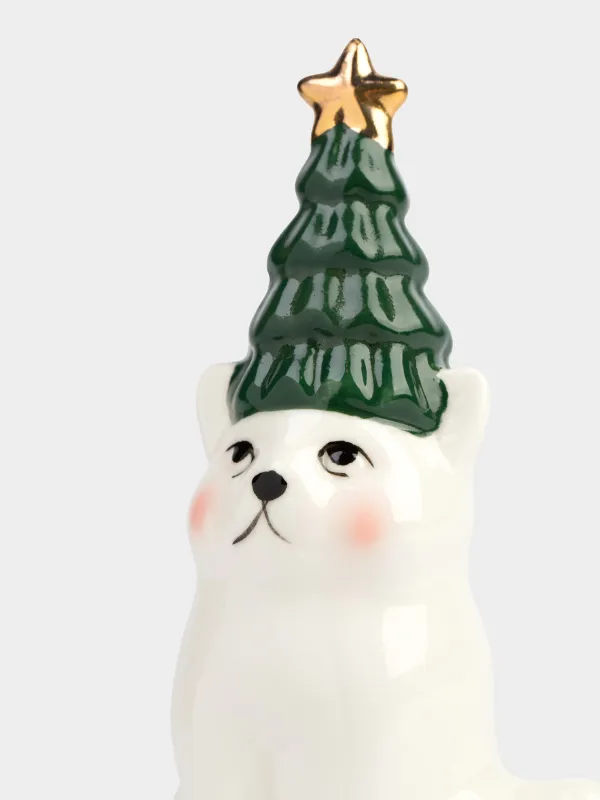 Статуэтка, 13 см, фарфор, Christmas cat, image-4