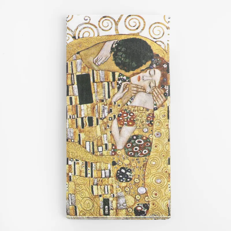 Салфетки бумажные, 33х33 см, 20 шт, прямоугольные, Поцелуй, Климт, Art поцелуй, image-0