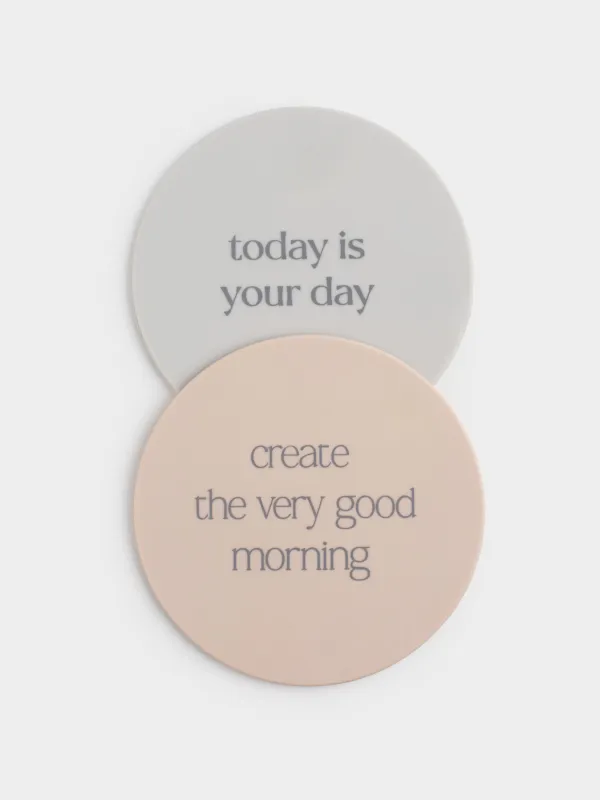 Подставка под кружку, 2 шт, Good morning, Scroll, image-3