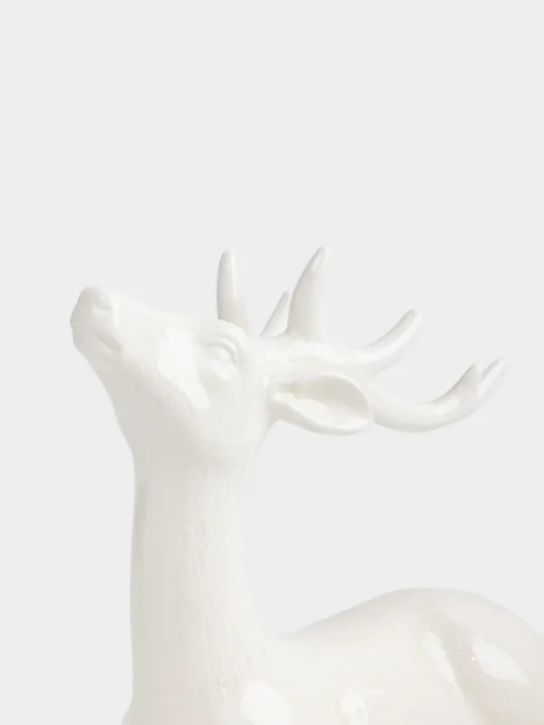 Статуэтка, 17 см, керамика, белая, Олень, Forest deers, image-2
