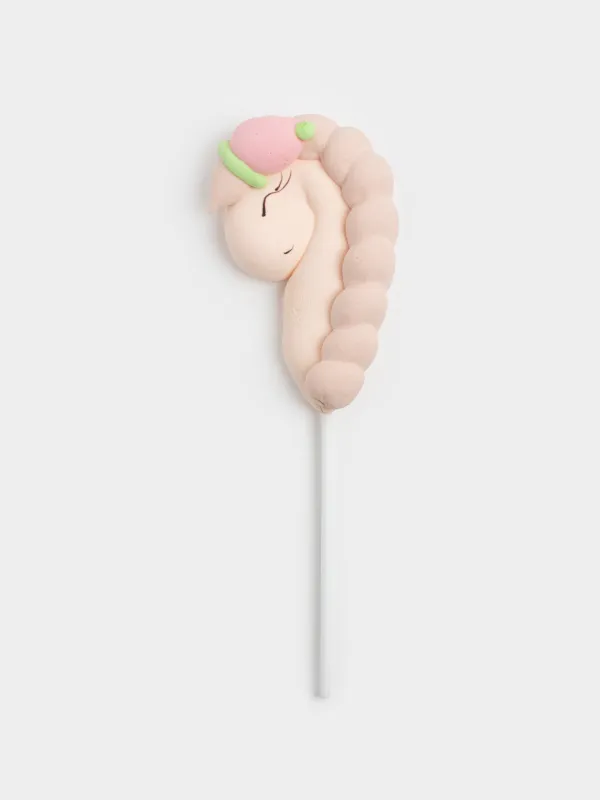 Маршмеллоу, 17 гр, на палочке, бежевое, Ваниль, Единорог в колпаке, Sweet life, image-0