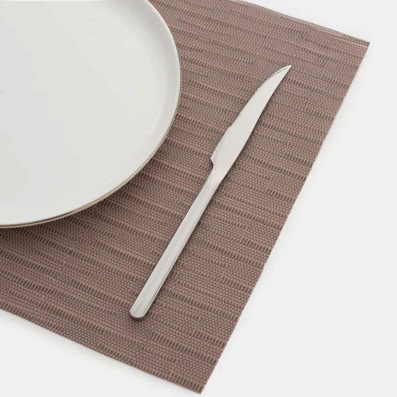 Салфетка под приборы, 30х45 см, ПВХ/полиэстер, прямоугольная, пыльно-розовая, Solid, image-4