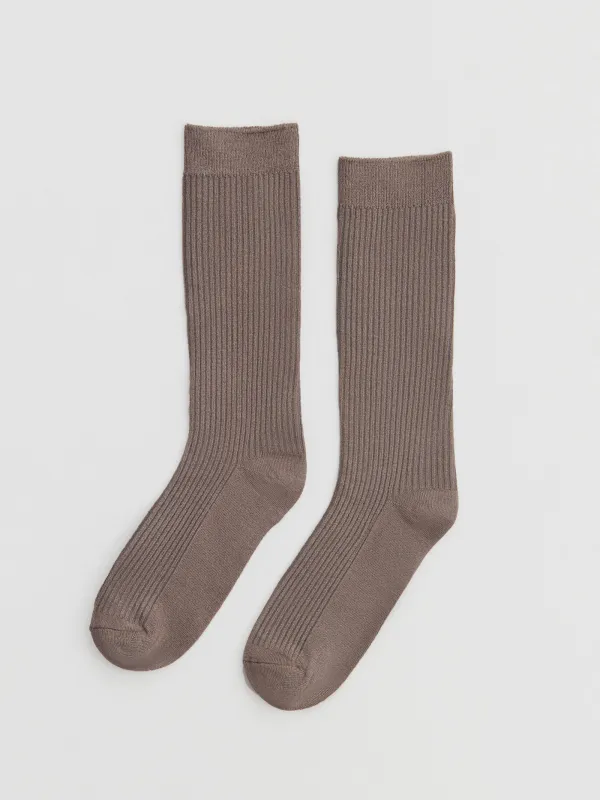 Носки женские, в рубчик, песочные, Heddy, image-0