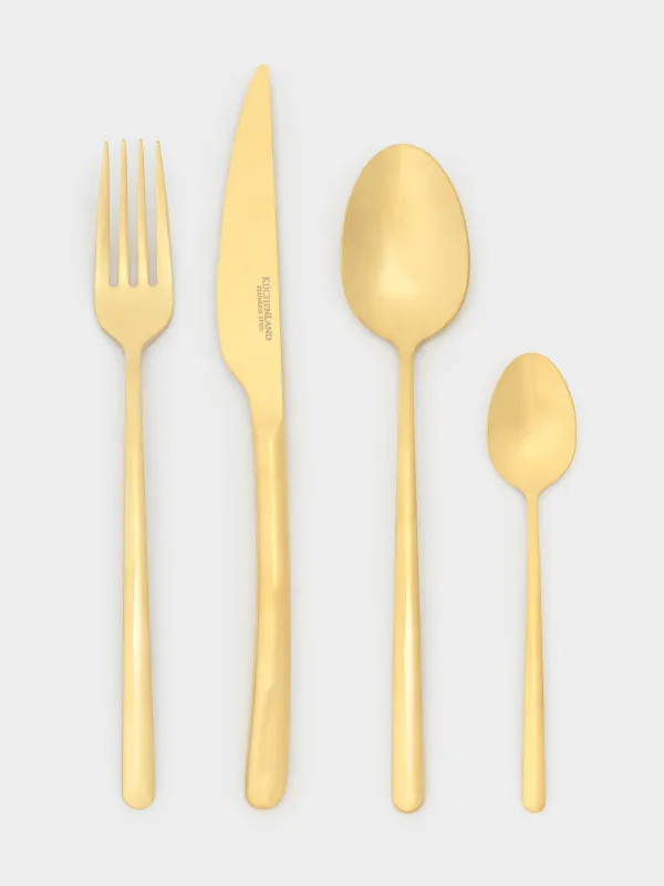 Столовые приборы, 6 перс, 24 пр, сталь, золотистые, Toscana gold, image-2