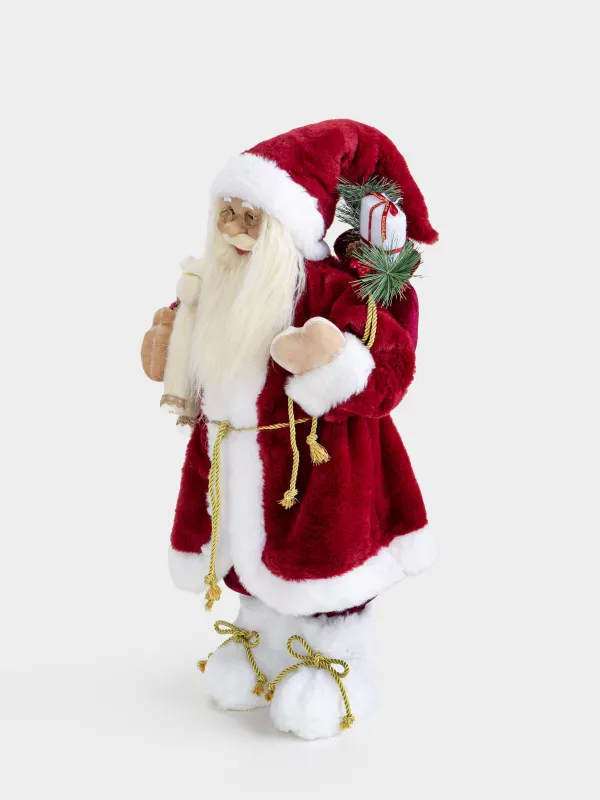 Изделие декоративное, 60 см, пластик/полиэстер, красно-белое, Санта с игрушкой, Magic time, image-3