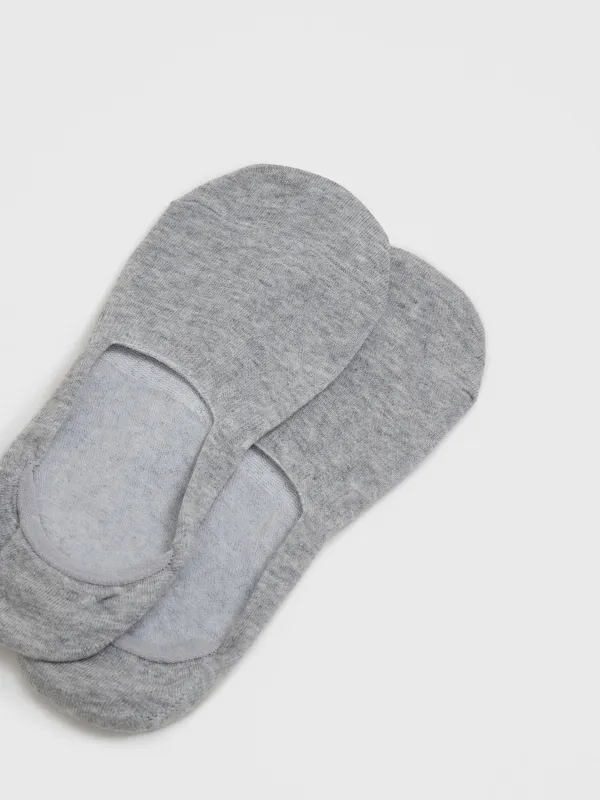 Носки-следки женские, серые, Basic, image-1