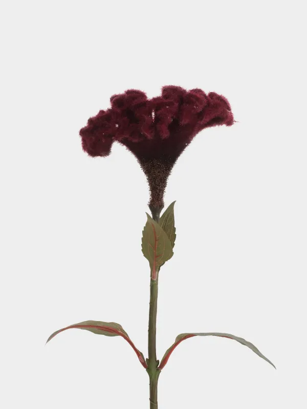 Цветок искусственный, 71 см, Бордовая целозия, Flower garden, image-1