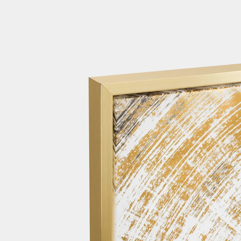 Картина в раме, 80х80 см, холст/фольга, золотисто-бежевая, Круг, Abstract, image-2