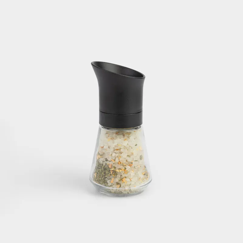 Мельница для специй, 13 см, механическая, стекло/пластик, Соль чеснок, Seasoning BBQ