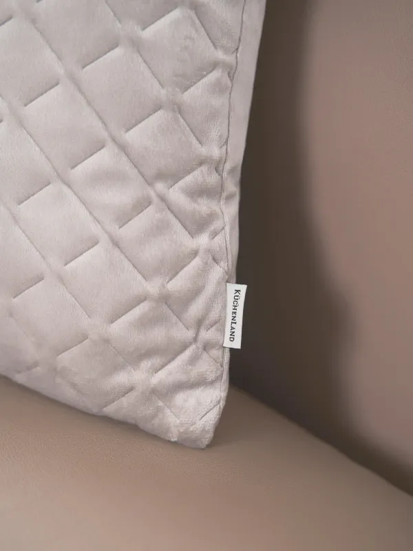 Подушка декоративная, 45х45 см, стеганая, вельвет, серая, Ромбы, Sewing, image-5