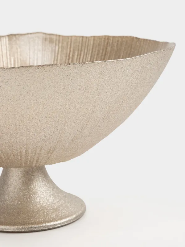 Ваза для фруктов, 24х14 см, на ножке, стекло, шампань, Angle, image-2