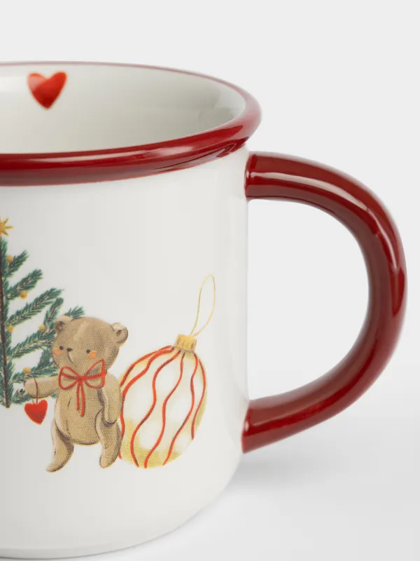 Кружка, 470 мл, Зайчик и мишка, Christmas friends, image-1