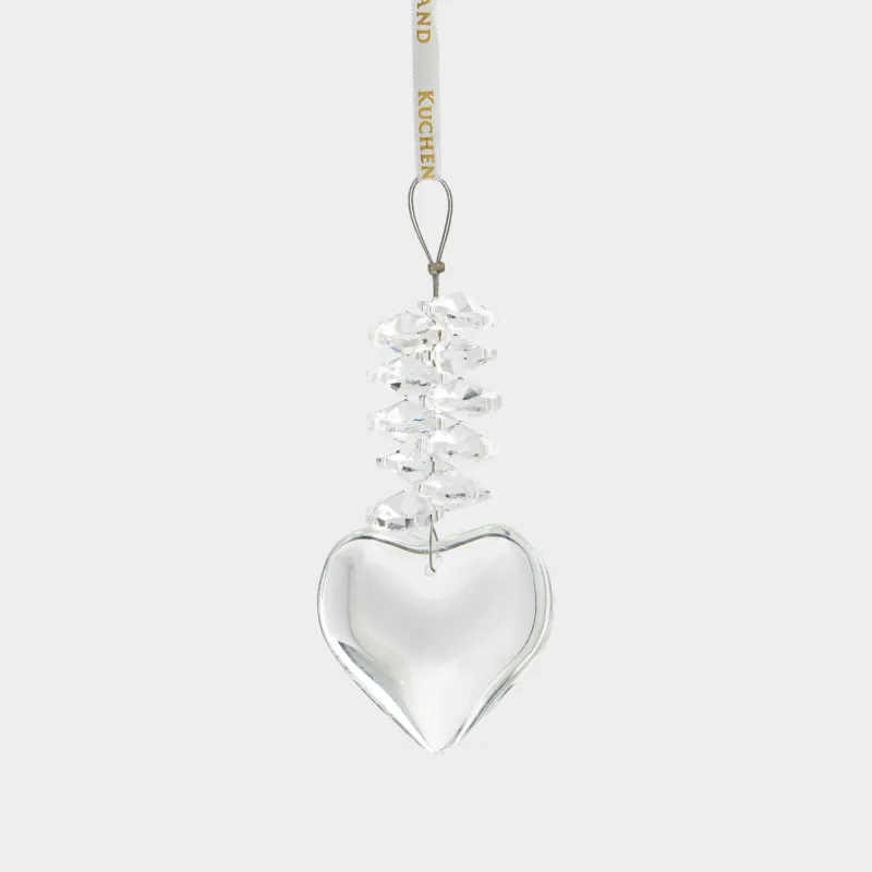 Игрушка елочная, 10 см, стекло, Сердце, Ice crystal
