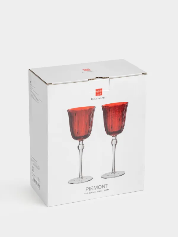 Бокал для вина, 300 мл, 2 шт, стекло, красный, Piemont, image-4