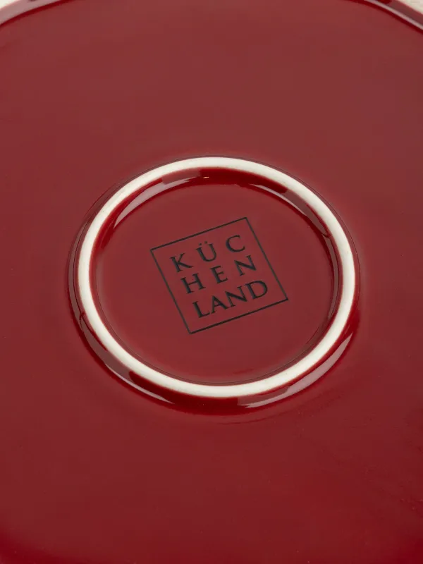 Форма для запекания, 23 см, керамика, круглая, бордовая, Елка, Christmas tree, image-5