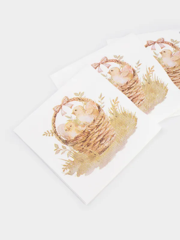 Салфетки бумажные, 21х21 см, 20 шт, Цыпленок, Easter, image-2