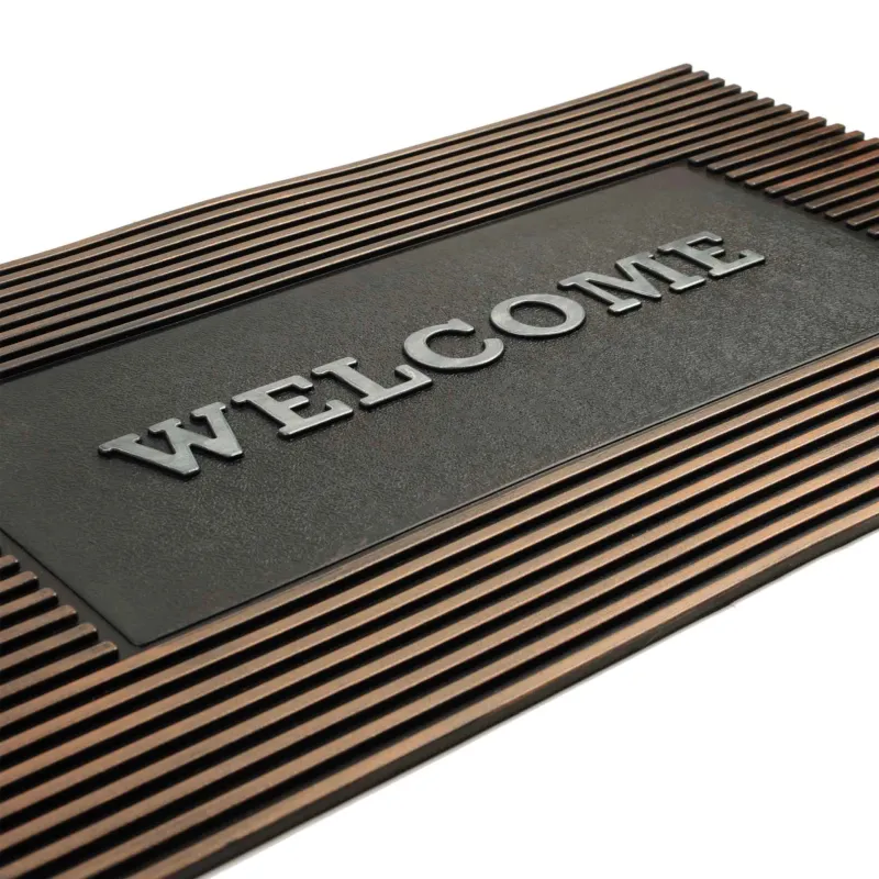 Коврик придверный, 45х75 см, резина, бронзово-черный, Полосы, Home deco, image-1